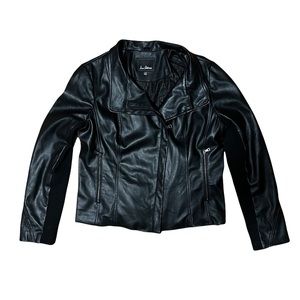 Sam Edelman Faux Leather Black Moto Jacket Women’s Size Large